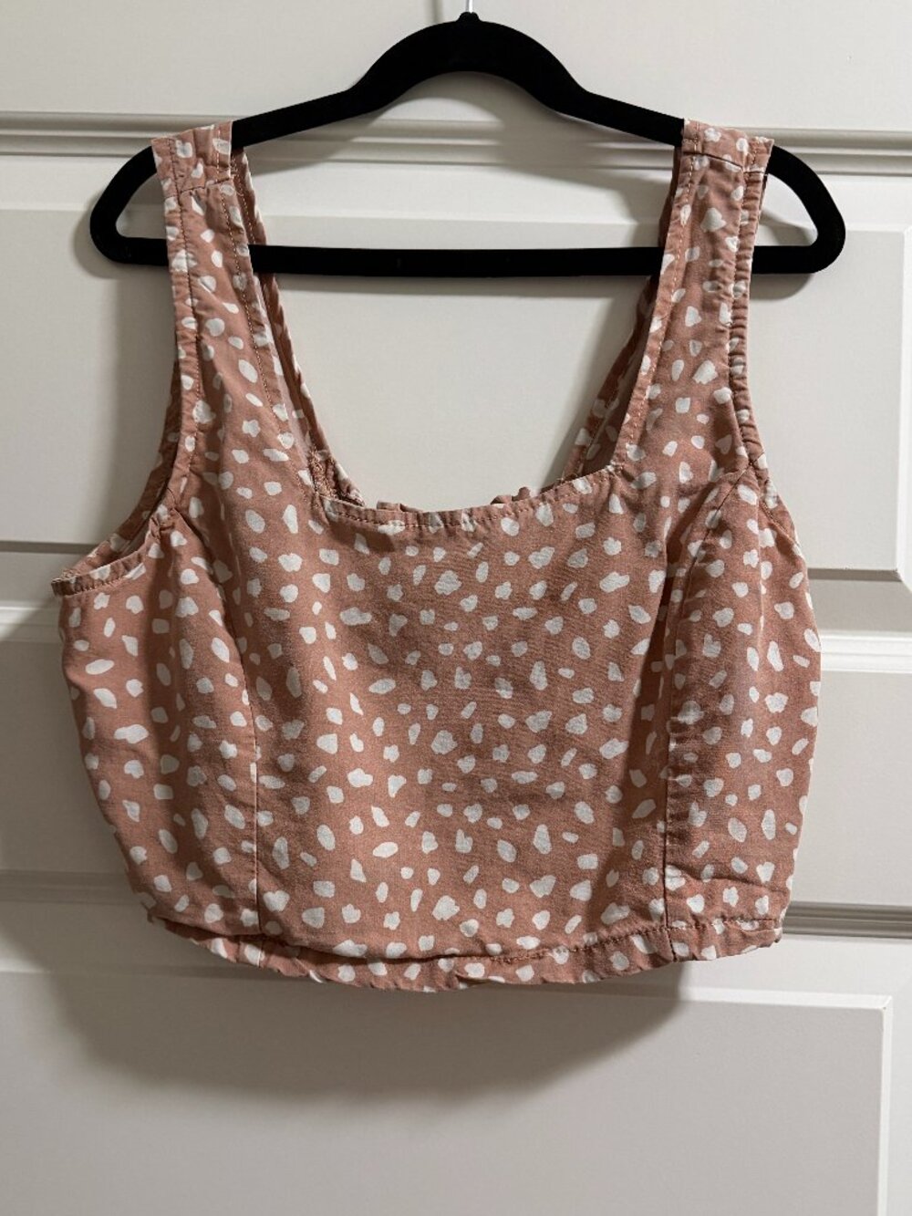 Thread & Supply Rose Colored Animal Print Crop Top Sz S
